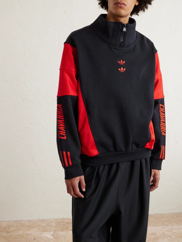 + Willy Chavarria Watsonville Embellished Cotton-Blend Jersey Half-Zip Sweatshirt - FR