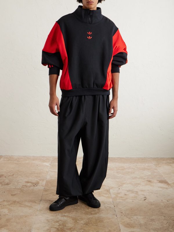 + Willy Chavarria Watsonville Embellished Cotton-Blend Jersey Half-Zip Sweatshirt - OU