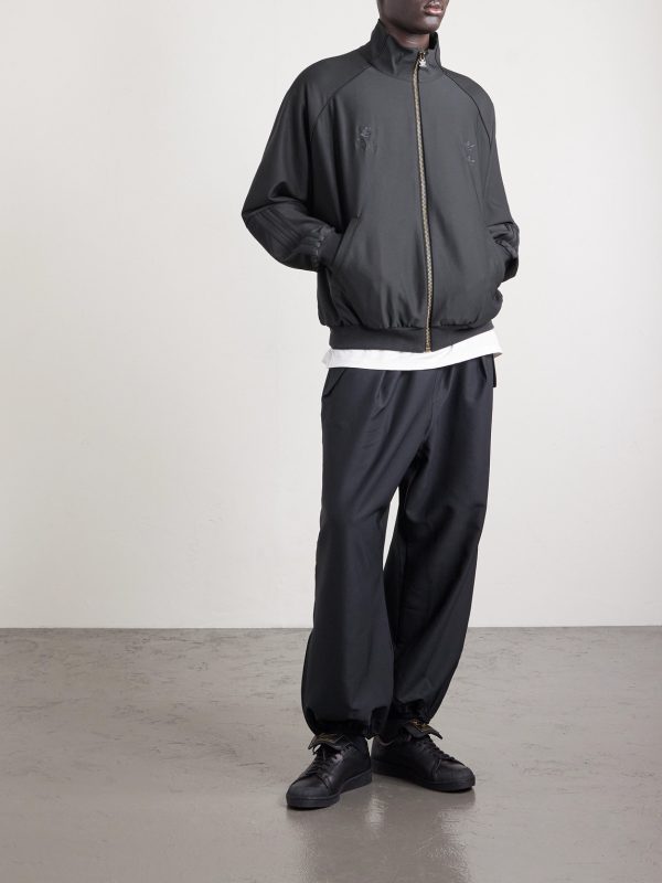 + Willy Chavarria Logo-Embroidered Jersey Jacket - OU + Willy Chavarria Logo-Embroidered Jersey Jacket - OU