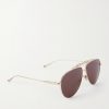 Bamboo Aviator-Style Gold-Tone Sunglasses - FR Bamboo Aviator-Style Gold-Tone Sunglasses - FR