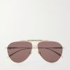 Bamboo Aviator-Style Gold-Tone Sunglasses Bamboo Aviator-Style Gold-Tone Sunglasses