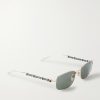 Bamboo Square-Frame Gold-Tone and Acetate Sunglasses - FR Bamboo Square-Frame Gold-Tone and Acetate Sunglasses - FR