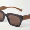Square-Frame Tortoiseshell Acetate and Gold-Tone Sunglasses - CU