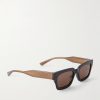 Square-Frame Tortoiseshell Acetate and Gold-Tone Sunglasses - FR