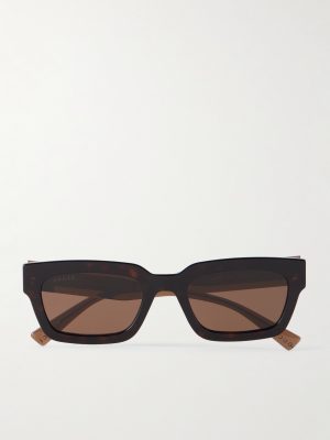 Square-Frame Tortoiseshell Acetate and Gold-Tone Sunglasses