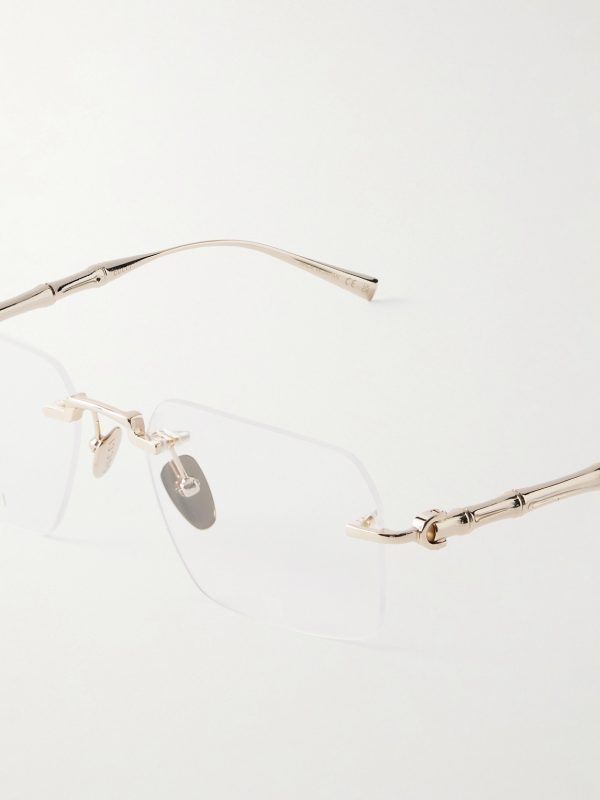 Bamboo Square-Frame Gold-Tone Glasses - CU Bamboo Square-Frame Gold-Tone Glasses - CU