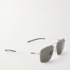 Aviator-Style Silver-Tone Sunglasses - FR