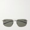 Aviator-Style Silver-Tone Sunglasses