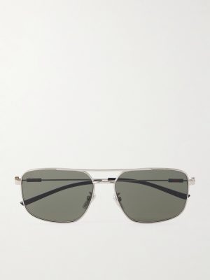 Aviator-Style Silver-Tone Sunglasses