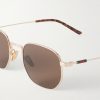 Round-Frame Gold-Tone Sunglasses - CU Round-Frame Gold-Tone Sunglasses - CU