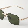 Bamboo Square-Frame Gold-Tone Sunglasses - CU Bamboo Square-Frame Gold-Tone Sunglasses - CU