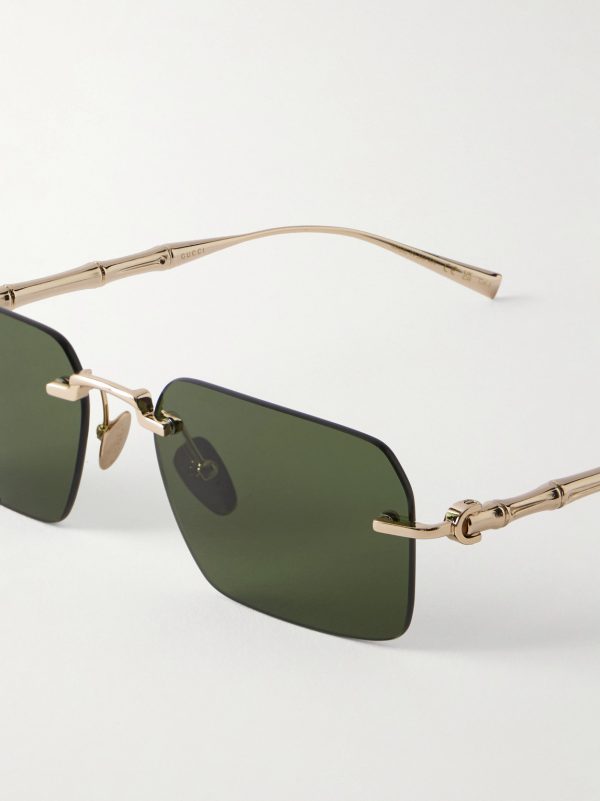 Bamboo Square-Frame Gold-Tone Sunglasses - CU Bamboo Square-Frame Gold-Tone Sunglasses - CU