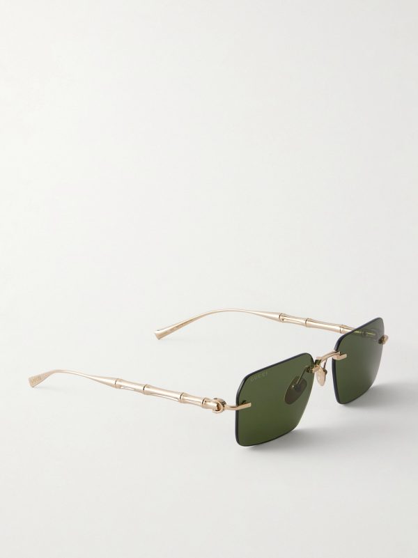 Bamboo Square-Frame Gold-Tone Sunglasses - FR Bamboo Square-Frame Gold-Tone Sunglasses - FR