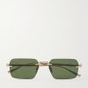 Bamboo Square-Frame Gold-Tone Sunglasses Bamboo Square-Frame Gold-Tone Sunglasses