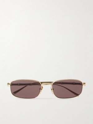 Bamboo Rectangular-Frame Gold-Tone Sunglasses