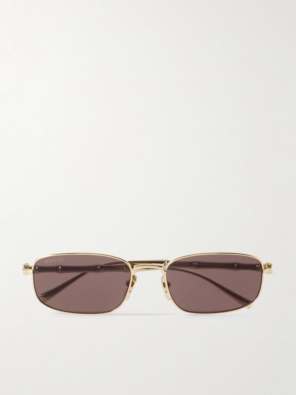 Bamboo Rectangular-Frame Gold-Tone Sunglasses