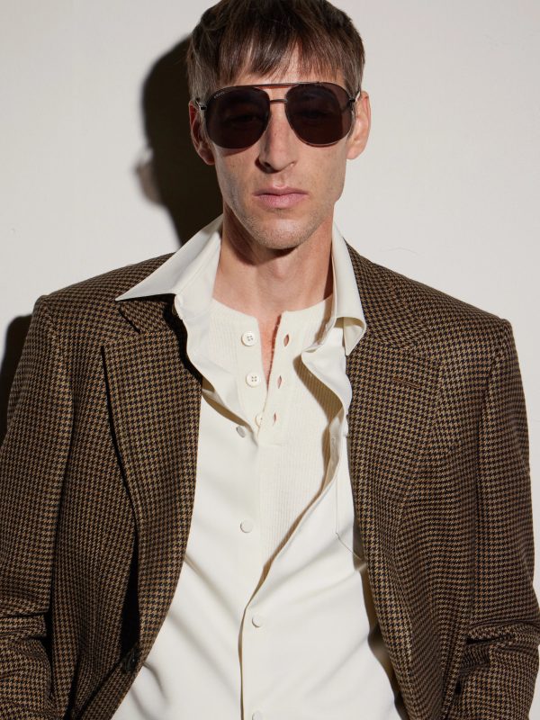 Aviator-Style Silver-Tone Sunglasses - BK