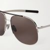 Aviator-Style Silver-Tone Sunglasses - CU