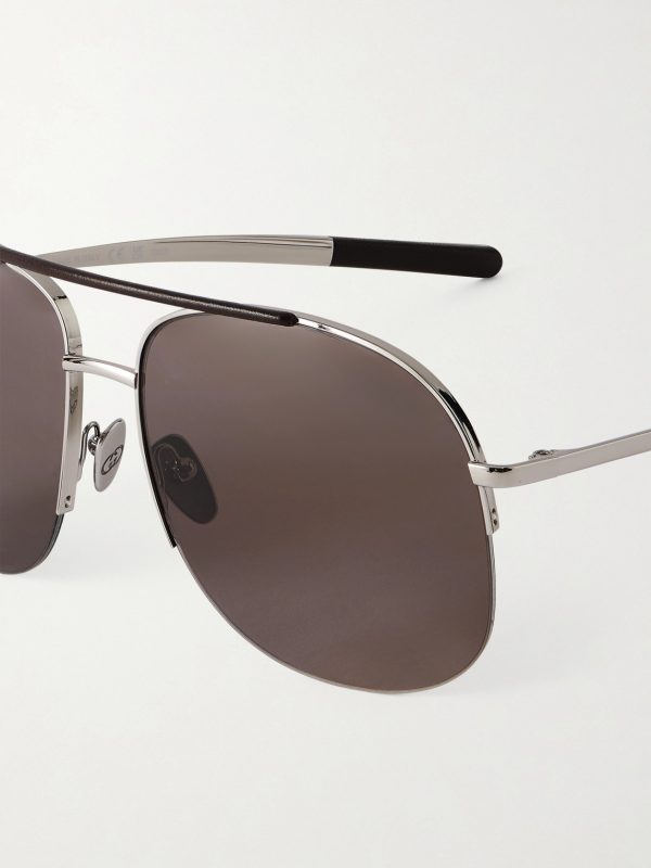 Aviator-Style Silver-Tone Sunglasses - CU