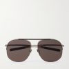 Aviator-Style Silver-Tone Sunglasses