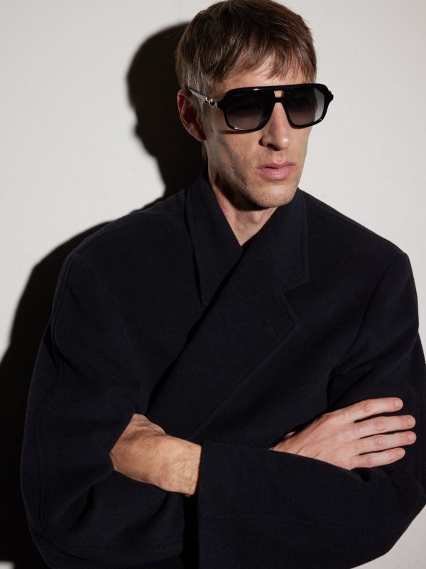 Aviator-Style Horsebit-Embellished Acetate Sunglasses - BK