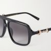 Aviator-Style Horsebit-Embellished Acetate Sunglasses - CU