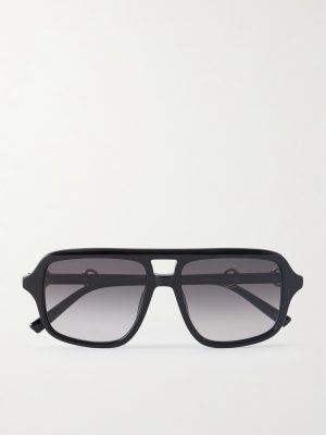 Aviator-Style Horsebit-Embellished Acetate Sunglasses