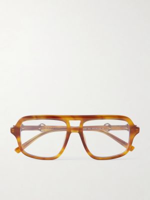 Aviator-Style Horsebit-Embellished Tortoiseshell Acetate Glasses
