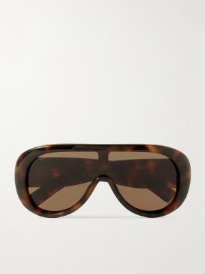 Aviator-Style Tortoiseshell Acetate Sunglasses