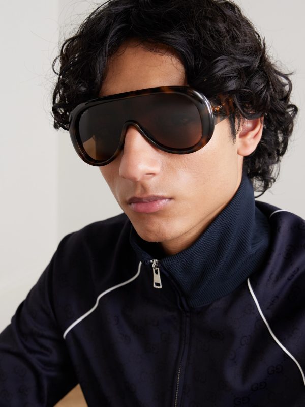 Aviator-Style Tortoiseshell Acetate Sunglasses - OU Aviator-Style Tortoiseshell Acetate Sunglasses - OU