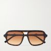 Aviator-Style Horsebit-Embellished Tortoiseshell Acetate Glasses Aviator-Style Horsebit-Embellished Tortoiseshell Acetate Glasses