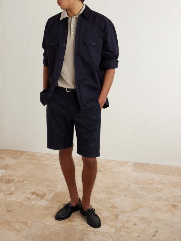 Straight-Leg Stretch Cotton-Blend Shorts - OU Straight-Leg Stretch Cotton-Blend Shorts - OU