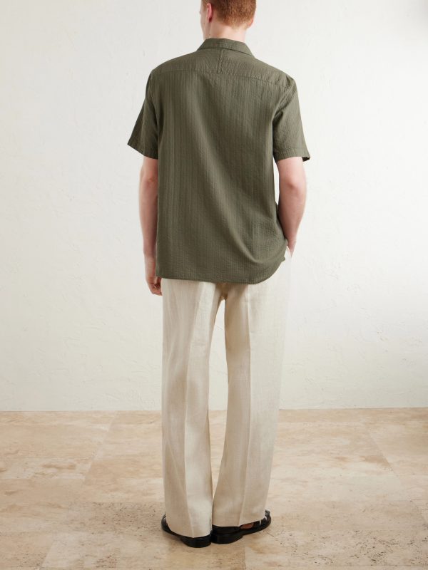 Camp-Collar Embroidered Cotton Shirt - BK Camp-Collar Embroidered Cotton Shirt - BK