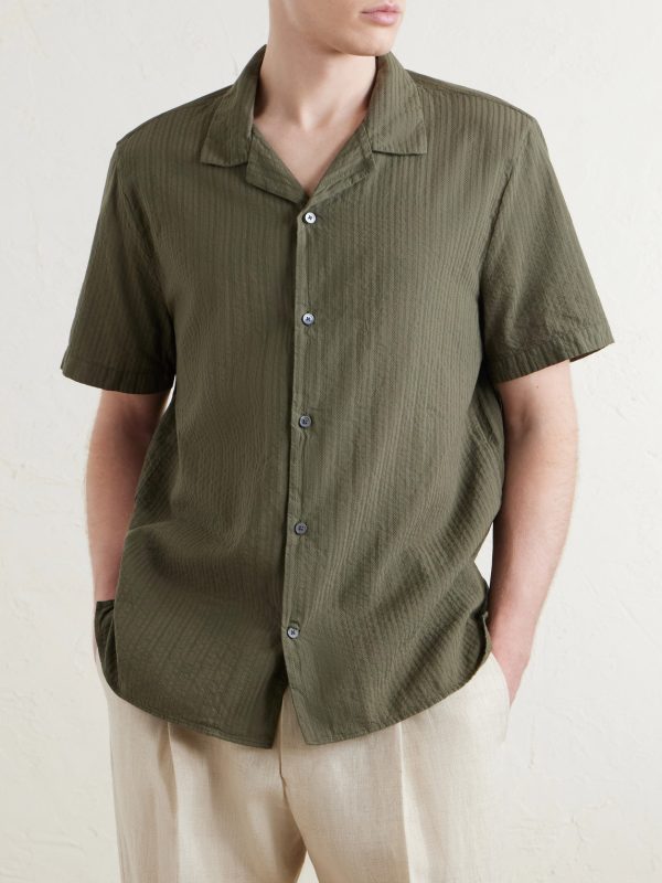 Camp-Collar Embroidered Cotton Shirt - FR Camp-Collar Embroidered Cotton Shirt - FR
