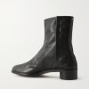 Tabi Split-Toe Textured-Leather Ankle Boots - BK Tabi Split-Toe Textured-Leather Ankle Boots - BK