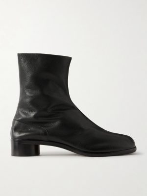 Tabi Split-Toe Textured-Leather Ankle Boots