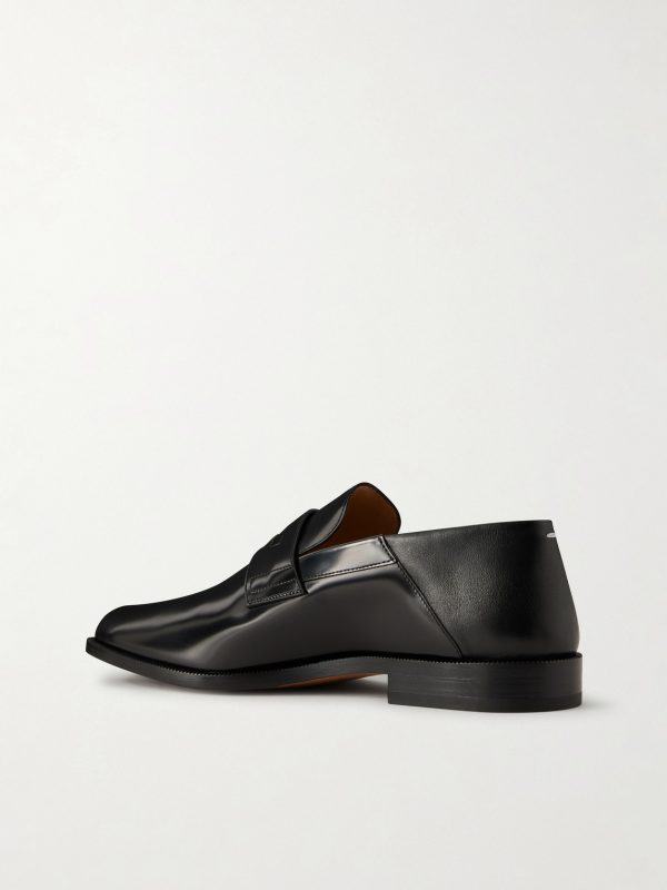 Tabi Babouche Split-Toe Leather Loafers - BK