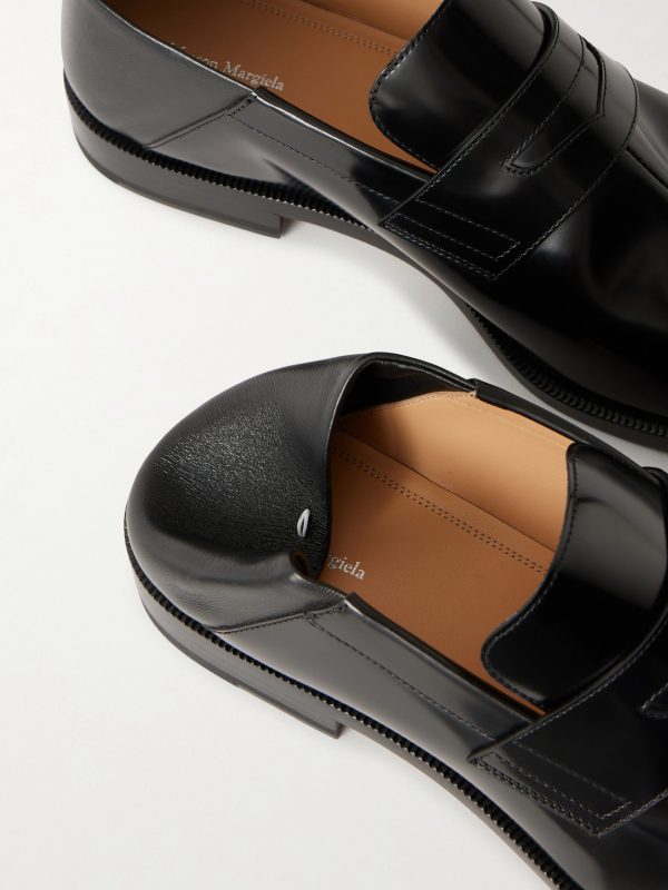 Tabi Babouche Split-Toe Leather Loafers - CU