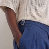 Steve Tapered Pleated Herringbone Linen Trousers - CU