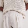 Steve Tapered Pleated Herringbone Linen Trousers - CU
