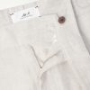 Steve Tapered Pleated Herringbone Linen Trousers - E1