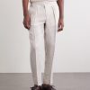Steve Tapered Pleated Herringbone Linen Trousers - FR