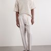 Steve Tapered Pleated Herringbone Linen Trousers - OU