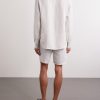 Straight-Leg Herringbone Linen Shorts - BK Straight-Leg Herringbone Linen Shorts - BK