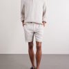 Straight-Leg Herringbone Linen Shorts - OU Straight-Leg Herringbone Linen Shorts - OU