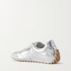 Orbit Flash Suede-Trimmed Metallic Leather Sneakers - BK Orbit Flash Suede-Trimmed Metallic Leather Sneakers - BK