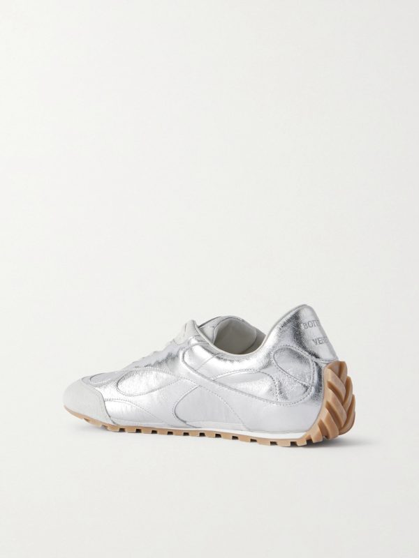 Orbit Flash Suede-Trimmed Metallic Leather Sneakers - BK Orbit Flash Suede-Trimmed Metallic Leather Sneakers - BK