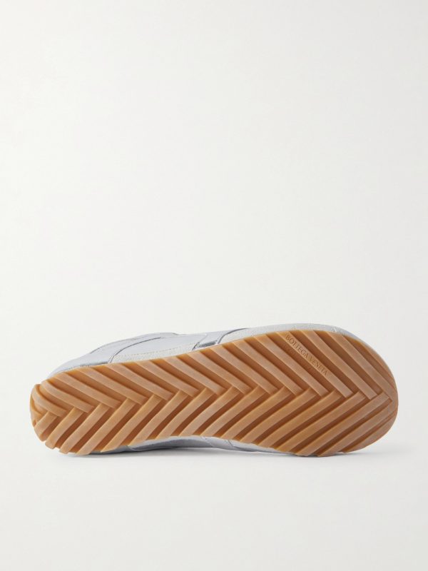 Orbit Flash Suede-Trimmed Metallic Leather Sneakers - E1 Orbit Flash Suede-Trimmed Metallic Leather Sneakers - E1