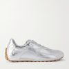 Orbit Flash Suede-Trimmed Metallic Leather Sneakers Orbit Flash Suede-Trimmed Metallic Leather Sneakers