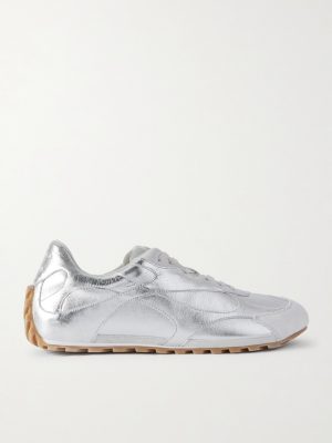 Orbit Flash Suede-Trimmed Metallic Leather Sneakers Orbit Flash Suede-Trimmed Metallic Leather Sneakers